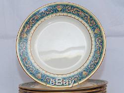 Set of 10 Johnson Bros. Pareek Gilded Dinner Plates