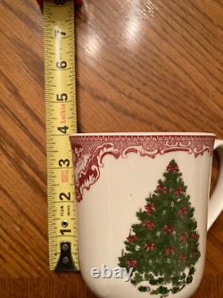 Set of 10 Johnson Brothers Old Britain Castles Christmas Tree 12oz Mugs Cups