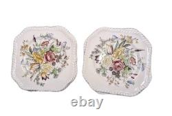 Set of 11 De Johnson Bros Garden Bouquet 7.5 Salad Plates England (Crazing)