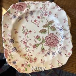 Set of 11 Johnson Bros Rose Chintz Made In England Square Salad Plates 7 3/4