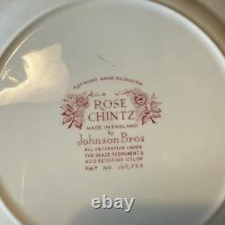 Set of 11 Johnson Bros Rose Chintz Made In England Square Salad Plates 7 3/4