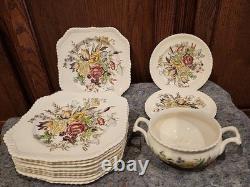 Set of 11 Johnson Brothers Garden Bouquet Square Plates 2 Plates Windsor Ware