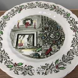 Set of 11 Vintage Johnson Brothers MERRY CHRISTMAS 10 1/2 Dinner Plates ENGLAND