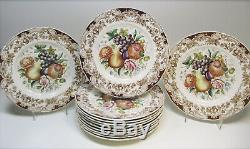 Set of 12 JOHNSON BROS. Windsor Ware HARVEST FRUITS Dinner Plates 10.75