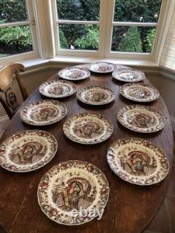 Set of 12 Johnson Bros Windsor Ware Thanksgiving & Christmas Dinner Plates