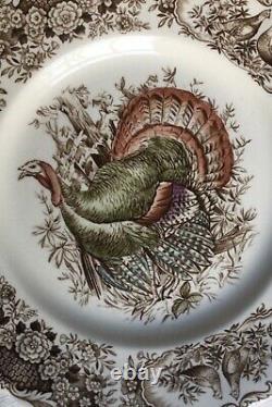 Set of 12 Johnson Brothers Wild Turkeys Windsor Ware Thanksgiving Dinner Plates