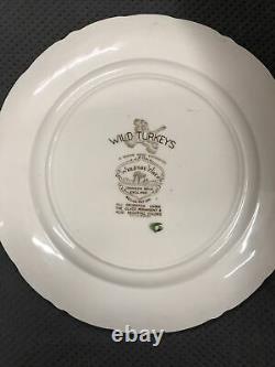 Set of 2 Johnson Brothers Wild Turkey Native American Windsor Ware Dinner Plates
