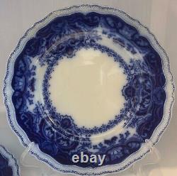 Set of 3 Antique Johnson Brothers Flow Blue Persian 10 Dinner Plates