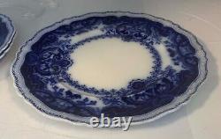 Set of 3 Antique Johnson Brothers Flow Blue Persian 10 Dinner Plates