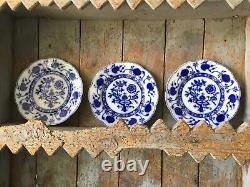 Set of 3 English Johnson Brothers Blue & White Porcelain Plates Holland Pattern