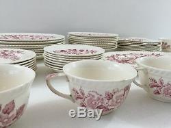 Set of 43 Windsor Ware Johnson Brothers China Red Apple Blossom England