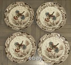 Set of 4 Johnson Brothers Native American Wild Turkeys 10-5/8 DINNER Plates Set of 4 Johnson Brothers Native American Wild Turkeys 10-5/8 DINNER Plates