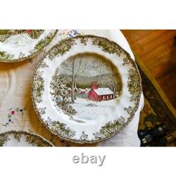 Set of 5 Johnson Brothers The Friendly Village Ironstone Buffet Dinner Plates