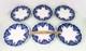 Set Of 6 Johnson Bros. England Flow Blue Georgia Dinner Plates 10 Antique