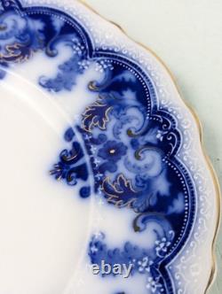 Set of 6 Johnson Bros. England Flow Blue Georgia Dinner Plates 10 Antique