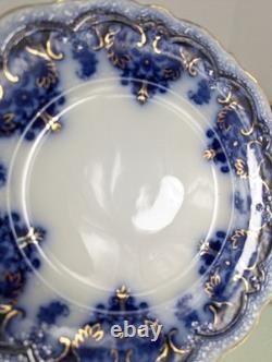 Set of 6 Johnson Bros. England Flow Blue Georgia Dinner Plates 10 Antique