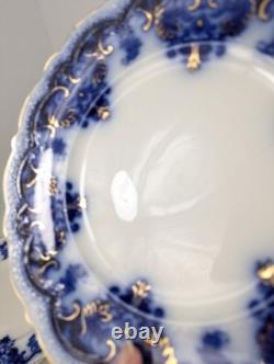 Set of 6 Johnson Bros. England Flow Blue Georgia Dinner Plates 10 Antique