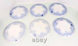 Set of 6 Johnson Bros. England Flow Blue Georgia Dinner Plates 10 Antique