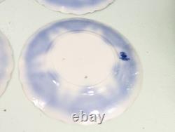 Set of 6 Johnson Bros. England Flow Blue Georgia Dinner Plates 10 Antique