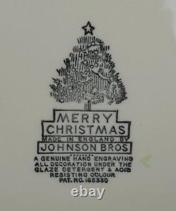 Set of 6 Johnson Bros. Merry Christmas 7.5 Square Salad Dessert Plate England b