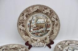 Set of 6 Johnson Bros. Vintage'Historic America' Plate Thanksgiving Frozen Up