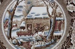 Set of 6 Johnson Bros. Vintage'Historic America' Plate Thanksgiving Frozen Up