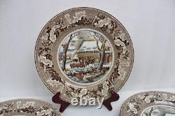 Set of 6 Johnson Bros. Vintage'Historic America' Plate Thanksgiving Frozen Up