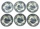 Set Of 6 Johnson Brothers England Coaching Scenes 6.25 Salad Plates Blue White