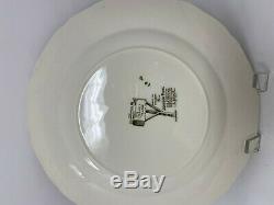 Set of 6 Johnson Brothers Friendly Village Dinner Plates Autumn Mists, Bridge ++