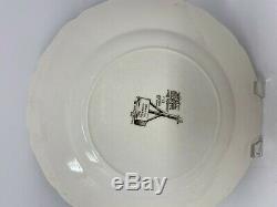 Set of 6 Johnson Brothers Friendly Village Dinner Plates Autumn Mists, Bridge ++