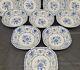 Set Of 6 Johnson Brothers Indies 6 Square Cereal Bowls England Blue & White