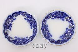 Set of 6 Victorian Antique Oregon Flow Blue China Bowls, Johnson Bros #42978