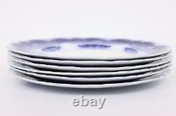 Set of 6 Victorian Antique Oregon Flow Blue China Plates, Johnson Bros #42976