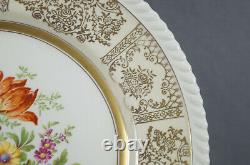 Set of 6 Windsor Ware Johnson Brothers Floral Ivory & Gold Border 10 3/4 Plates