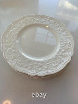 Set of 7 Dinner Plates Johnson Brothers, Pareek, Embossed Floral, JB718