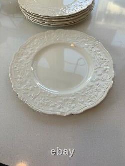 Set of 7 Dinner Plates Johnson Brothers, Pareek, Embossed Floral, JB718