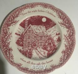Set of 7 JOHNSON BROTHERS TWAS THE NIGHT BEFORE CHRISTMAS Dinner Plates NEW
