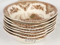 Set of 7 Johnson Bros Lugged Cereal Bowls Old Britain Castles Brown Multi