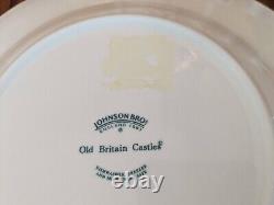 Set of 8 Dinner Plates Johnson Brothers Old Britain Castles Pink Christmas