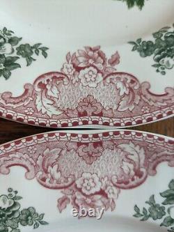 Set of 8 Dinner Plates Johnson Brothers Old Britain Castles Pink Christmas