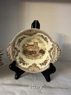 Set of 8 Johnson Bros Lugged Cereal Bowls Old Britain Castles Brown Multi