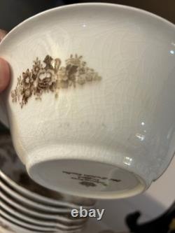 Set of 8 Johnson Bros Lugged Cereal Bowls Old Britain Castles Brown Multi