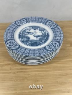 Set of 9 Johnson Bros Mongolia Blue White 7 Bread Plates England