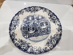 Set of 9 Johnson Brothers COACHING SCENES-BLUE Salad Plate