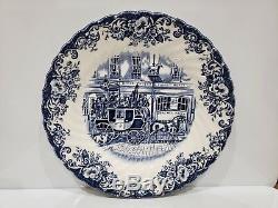 Set of 9 Johnson Brothers COACHING SCENES-BLUE Salad Plate