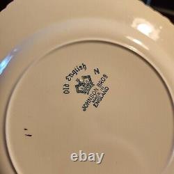 Set of 9 Vtg Johnson Bros Old English Pink Rose Square Salad 7.75 Plate Brother