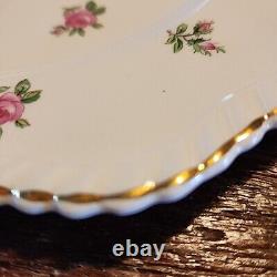 Set of 9 Vtg Johnson Bros Old English Pink Rose Square Salad 7.75 Plate Brother