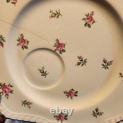 Set of 9 Vtg Johnson Bros Old English Pink Rose Square Salad 7.75 Plate Brother