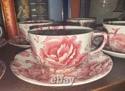 Set of Six 6 Johnson Bros England English Chippendale Cups & Saucers Set of Six 6 Johnson Bros England English Chippendale Cups & Saucers