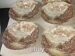 Set of seven Johnson Bros ironstone old English countryside England bowls 6.25